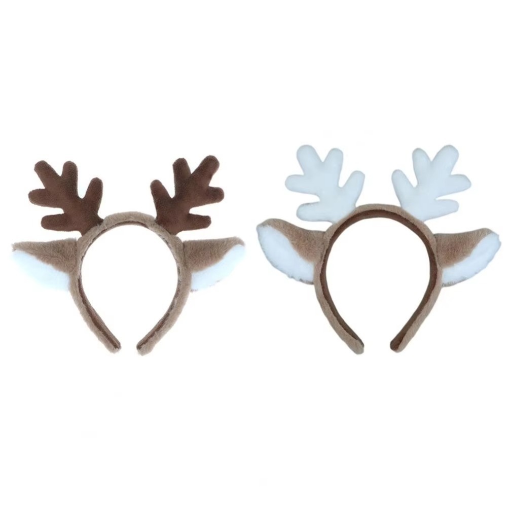 Reindeer Antlers Headband - ที่คาดผมคริสต์มาสแบบนุ่มฟู อุปกรณ์คอสเพลย์ หูกวาง ที่คาดผมสำหรับการแสดงบนเวที โลลิต้า ที่คาดผมเขากวาง