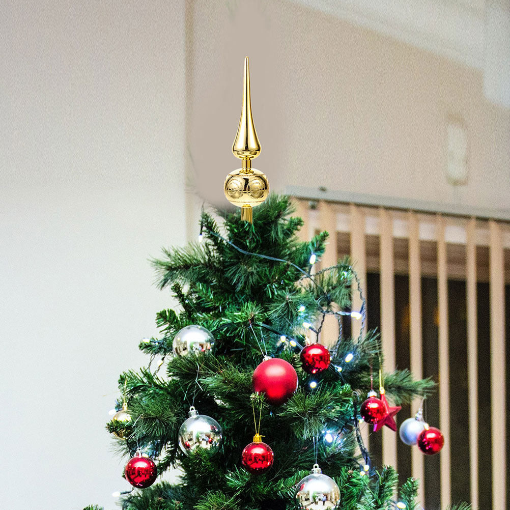 Star Tree Topper - ดาวประดับยอดต้นคริสต์มาส 2 ชิ้น ดีไซน์ทรงกลมประดับกลิตเตอร์ ตกแต่งต้นคริสต์มาสอย่างหรูหราสำหรับบ้าน สำนักงาน
