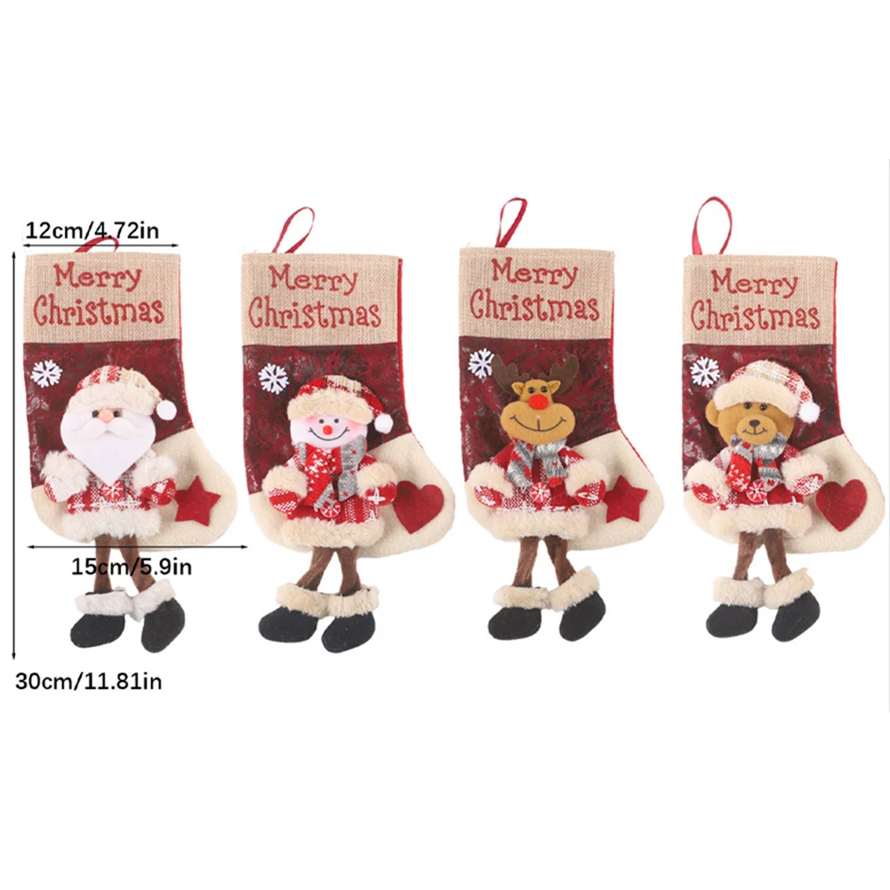 Christmas Stocking Hanging - ถุงเท้าคริสต์มาสซานต้าขนาดใหญ่สำหรับแขวนบนเตาผิง ให้พื้นที่กว้างขวางสำหรับใส่ของขวัญและของเล่นช่วงเทศกาล ใช้ตกแต่งตามฤดูกาล