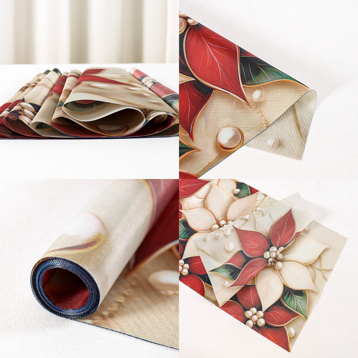 ผ้าปูโต๊ะลายดอกไม้คริสต์มาส ขน - Christmas Table Runner บทวิจารณ์และราคา