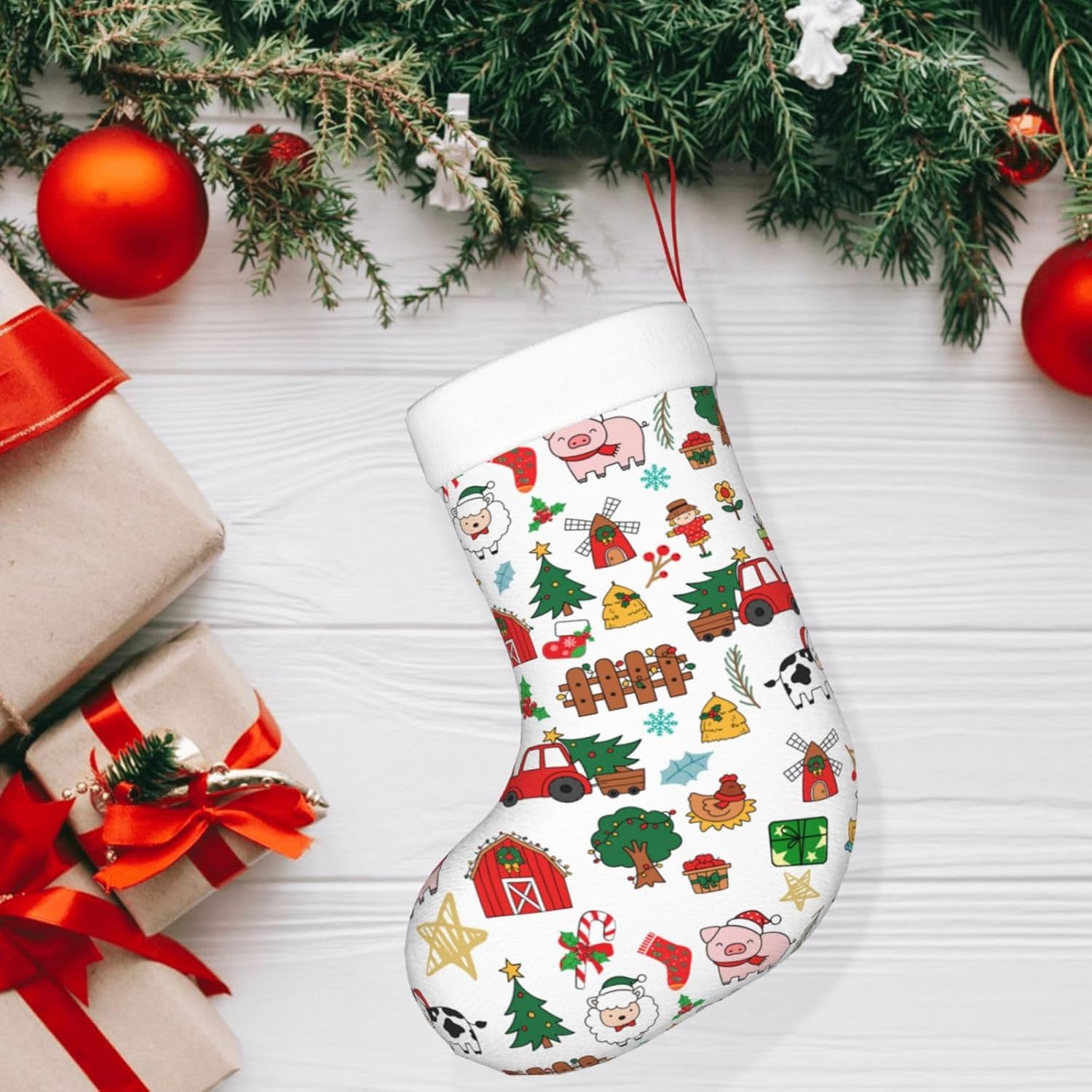 ถุงเท้าคริสต์มาสลายสัตว์เลี้ยง - Christmas Stocking Hanging บทวิจารณ์และราคา