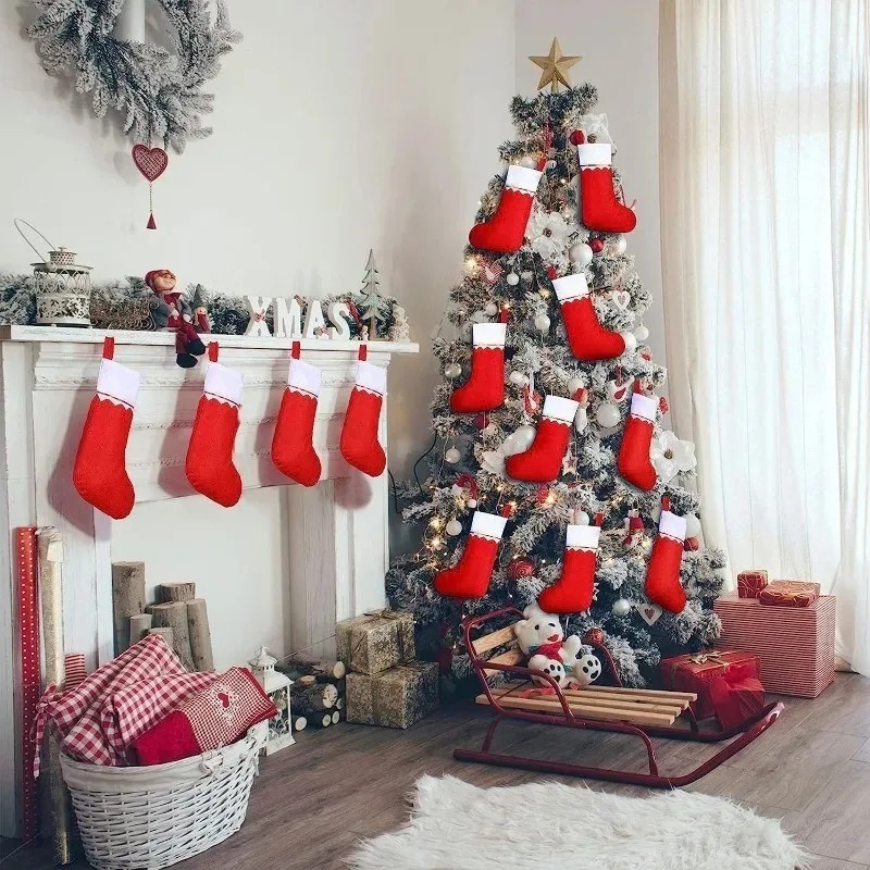 ชุดถุงเท้าคริสต์มาส 12-24 ชิ้น - Christmas Stocking Hanging บทวิจารณ์และราคา