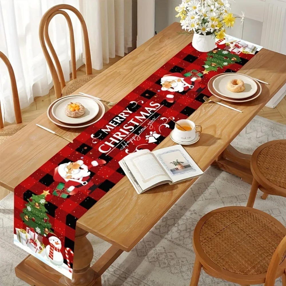 ผ้าปูโต๊ะคริสต์มาสลายซานตาคลอส - Christmas Table Runner บทวิจารณ์และราคา
