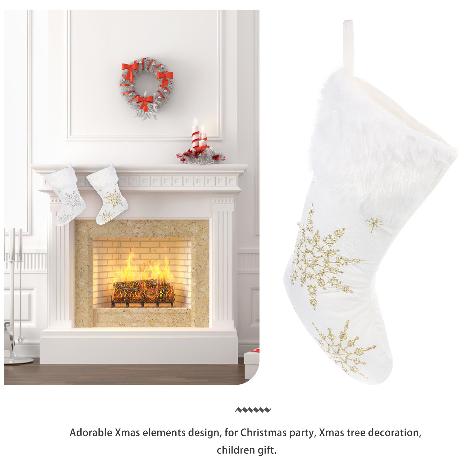 ถุงเท้าคริสต์มาส 1 ชิ้น สำหรับ - Christmas Stocking Hanging บทวิจารณ์และราคา