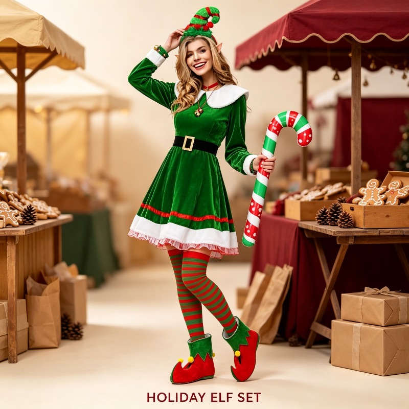 ชุดคอสตูมเอลฟ์คริสต์มาสสำหรับผ - Elf Costume Christmas บทวิจารณ์และราคา