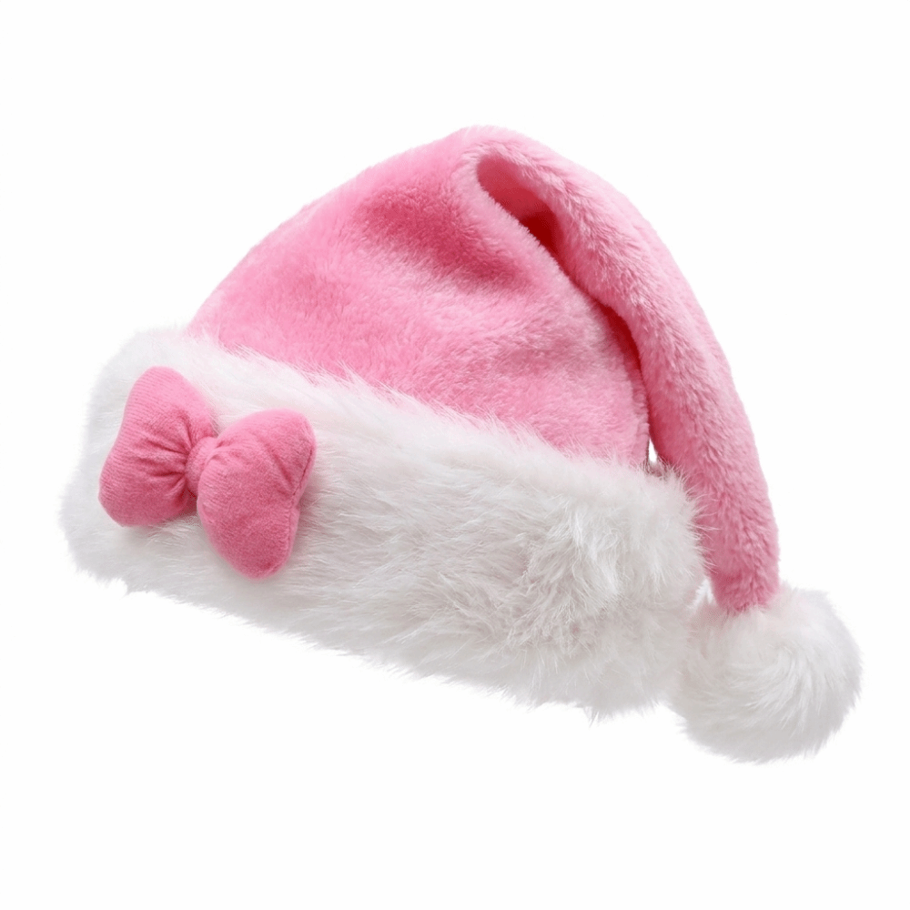 หมวกซานต้าลายดาวสีชมพูพร้อมโบว - Santa Hat Plush บทวิจารณ์และราคา
