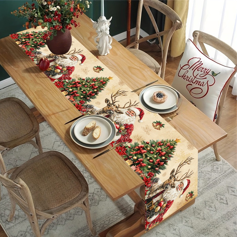 ผ้าปูโต๊ะคริสต์มาสสไตล์วินเทจ  - Christmas Table Runner บทวิจารณ์และราคา