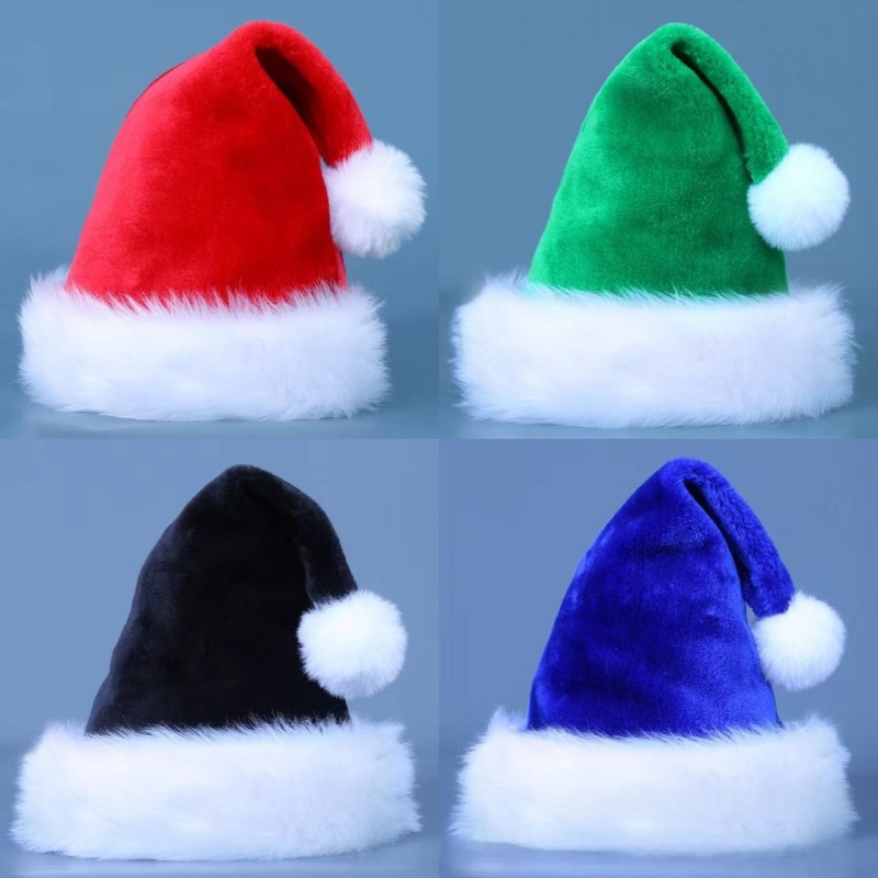 หมวกซานต้ากำมะหยี่ 1 ชิ้น หมวก - Santa Hat Plush บทวิจารณ์และราคา