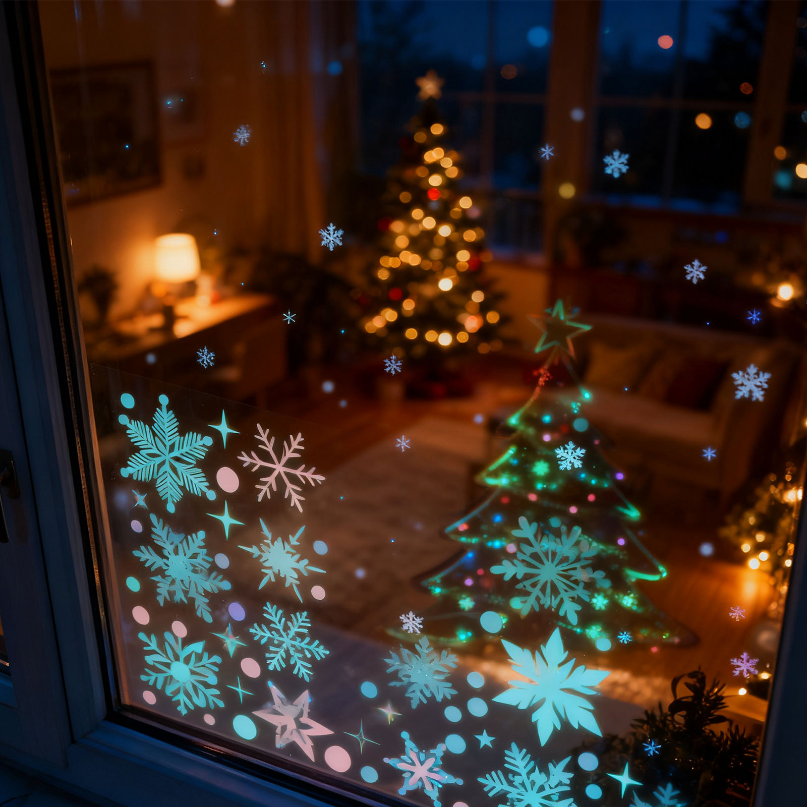 สติกเกอร์ติดหน้าต่างลายเกล็ดหิ - Snowflake Window Decal บทวิจารณ์และราคา